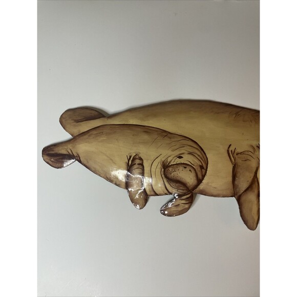 Manatee Metal Wall Decor Realistic Art, Mom And baby Indoor/ Outdoor 16.5 X 7 in - Picture 5 of 8